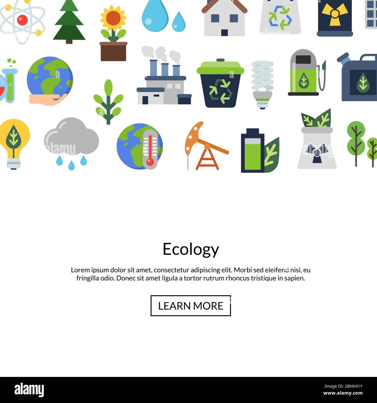 Vector background with ecology flat icons Stock Vector Image & Art - Alamy
