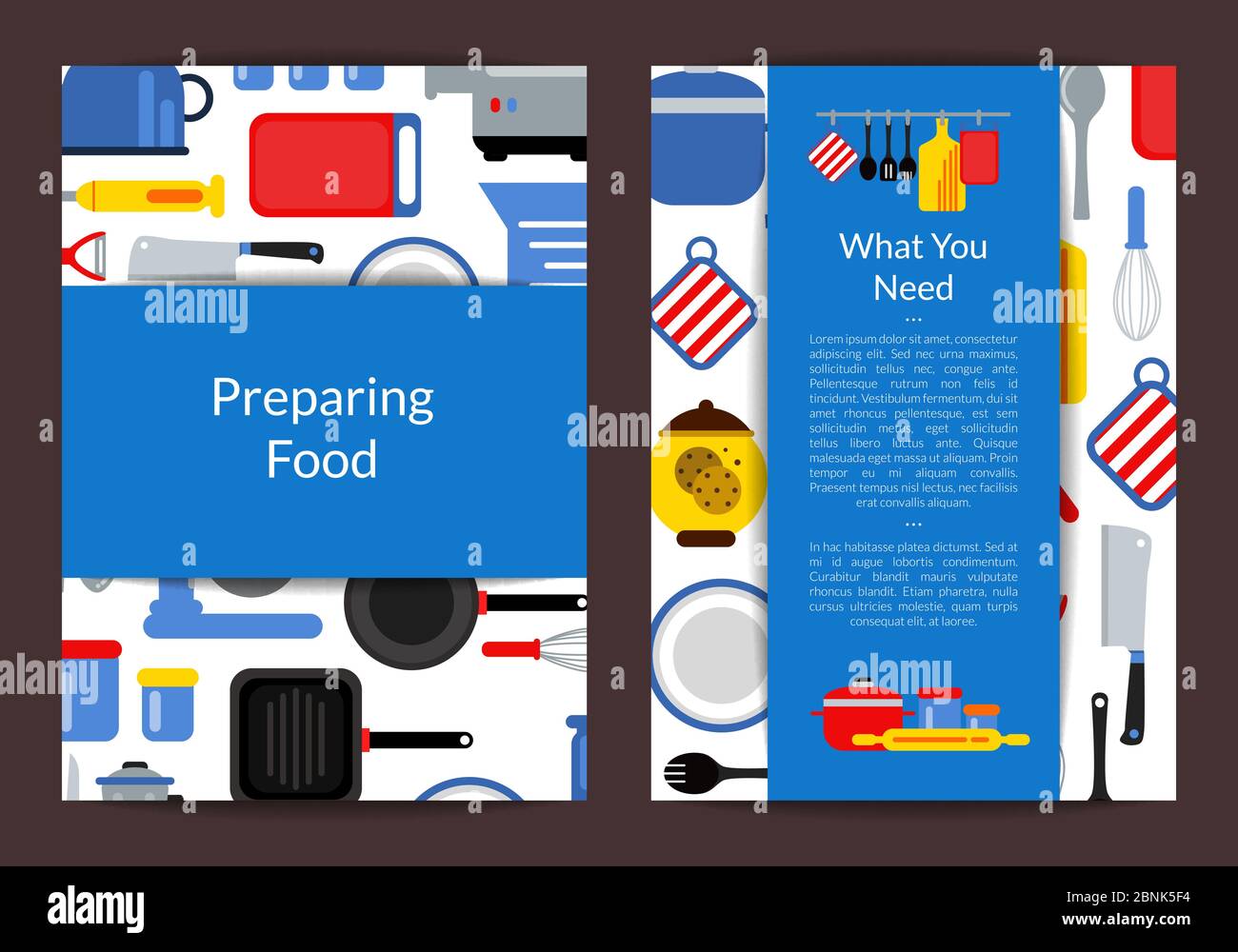 Vector flat style kitchen utensils card Stock Vector Image & Art Alamy