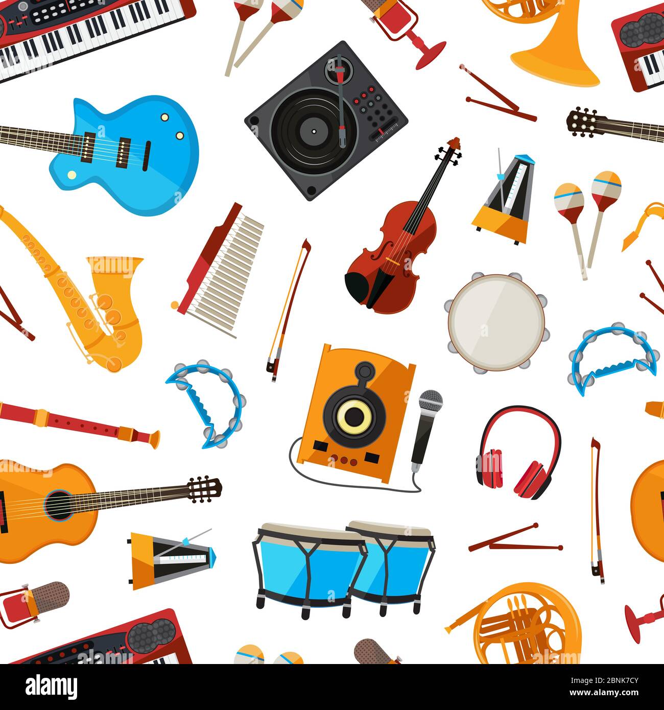 Vector cartoon musical instruments pattern or background illustration Stock  Vector Image & Art - Alamy