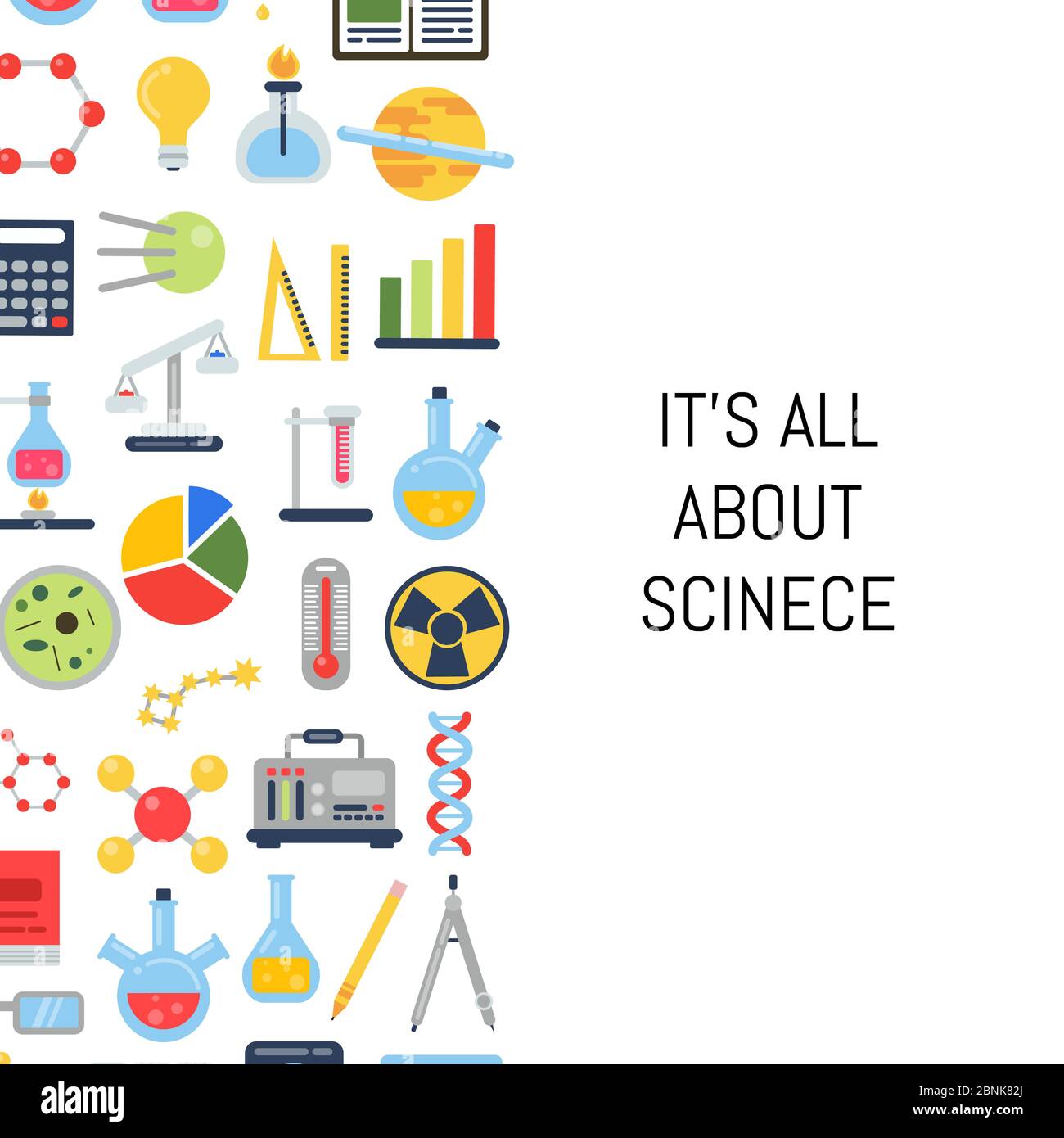 Vector flat style science icons Stock Vector Image & Art - Alamy
