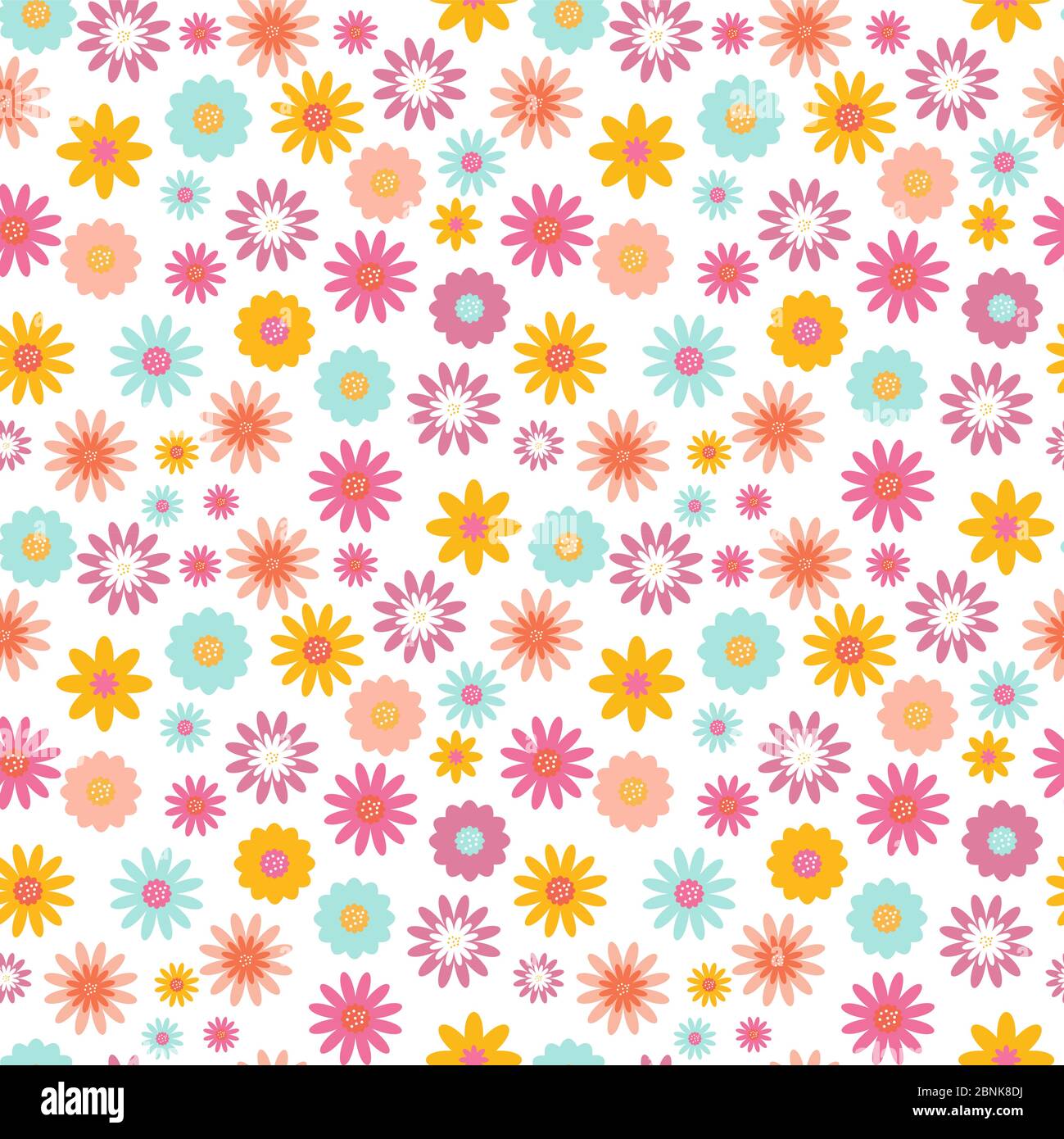 Seamless Pattern Background with Flowers. Vector Illustration Stock ...