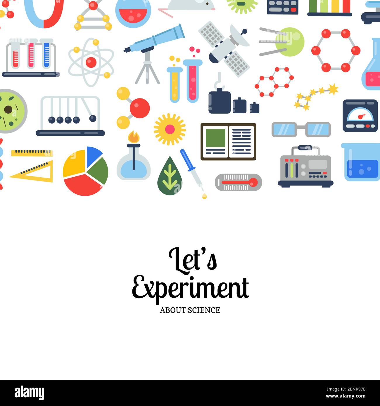 Vector flat style science icons Stock Vector Image & Art - Alamy