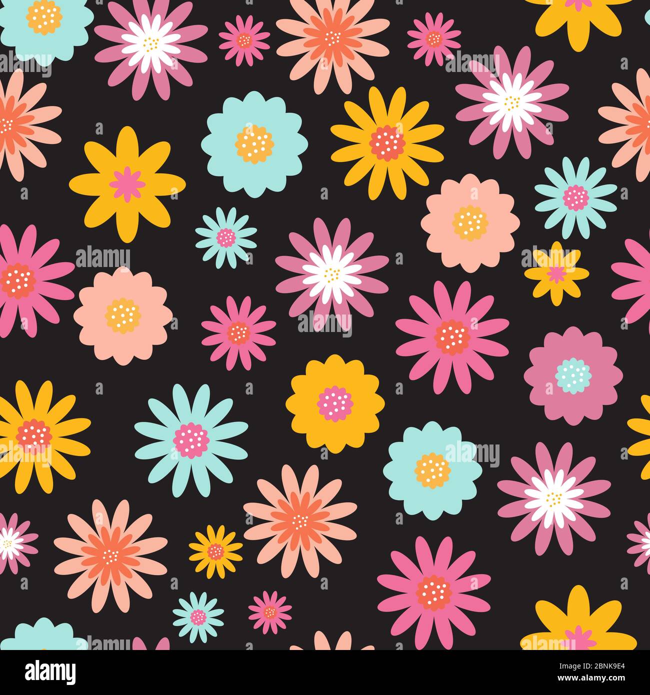 Seamless Pattern Background with Flowers. Vector Illustration Stock ...