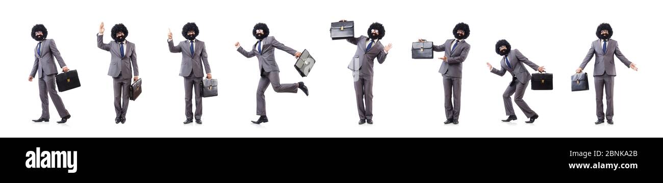 The businessman isolated on the white background Stock Photo - Alamy