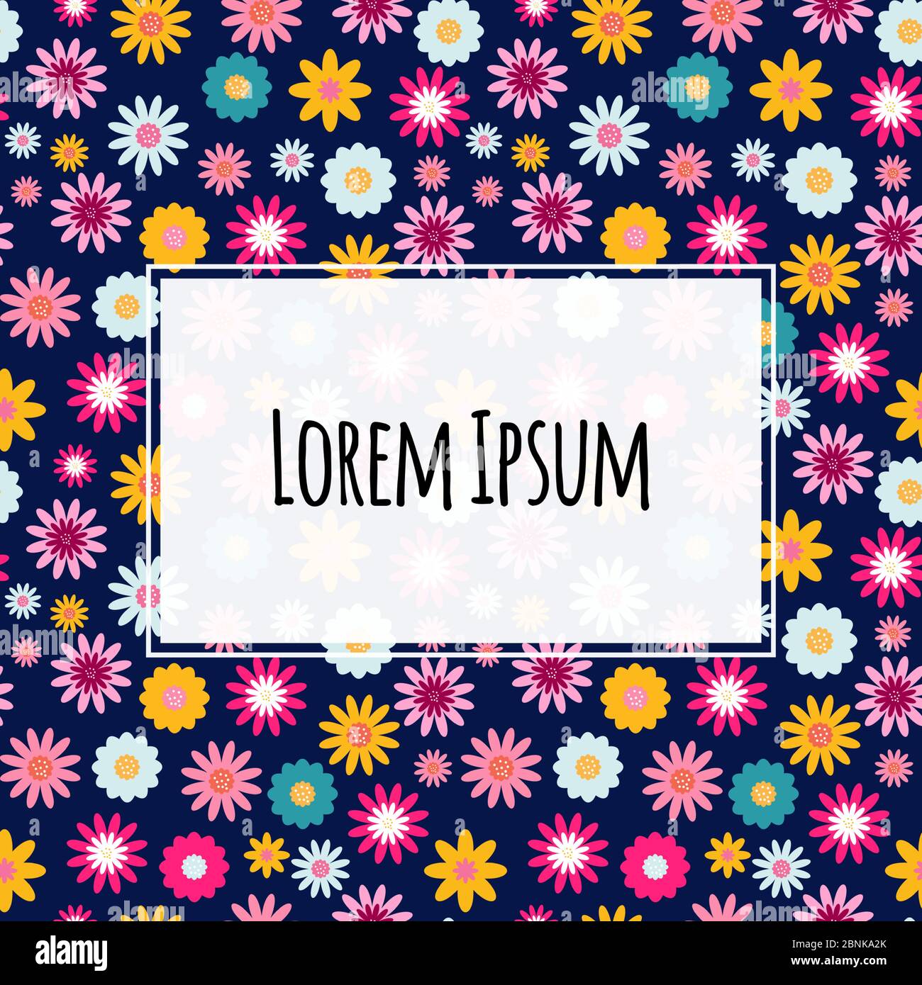 Abstract Summer Flower Background with Frame. Vector Illustration Stock ...