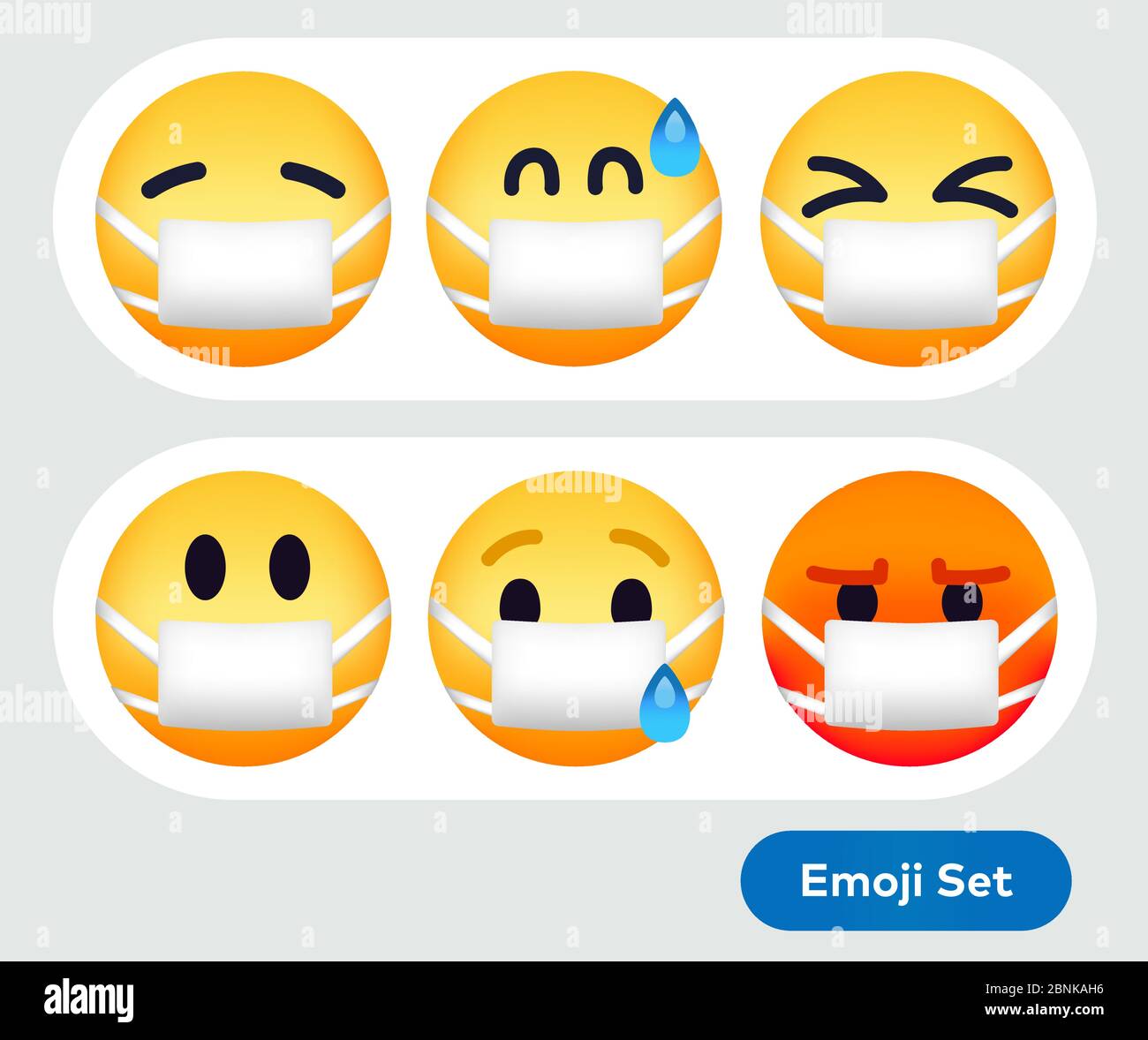 Emoticon Wearing Face Mask Coronavirus Sick Emojis Stock Vector Image
