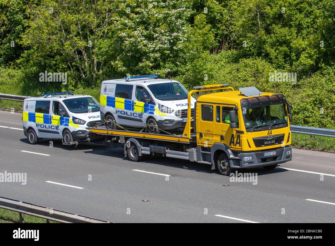 AA Recovery of Police commercial vans, police van dealer, MAN diesel truck,  collection and deliveries, auctions of ex-police cars; End of life police  cars - Vehicles being transported by vehicle carrier on