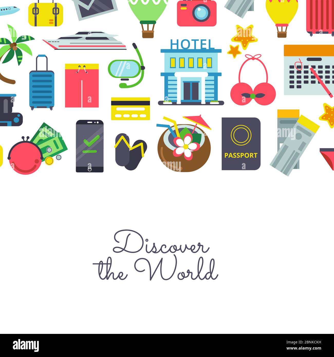 Vector flat travel background illustration Stock Vector Image & Art - Alamy