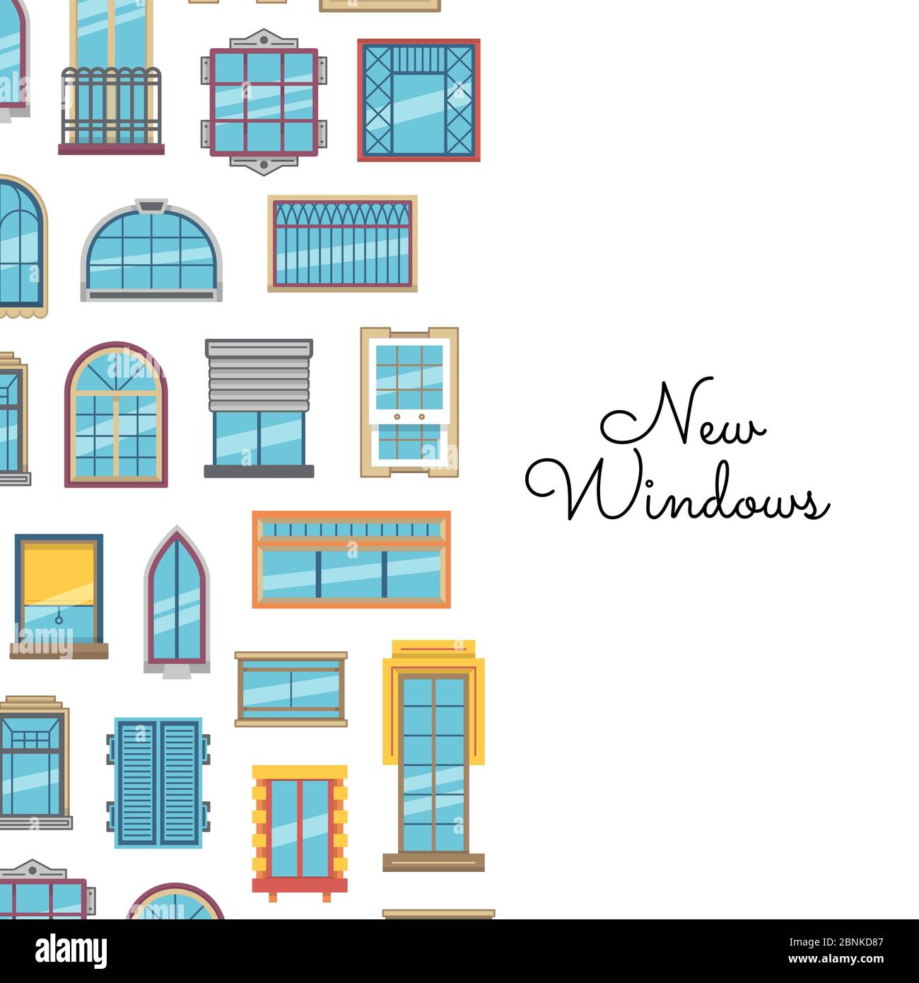 Vector window flat with place for text illustration Stock Vector Image ...