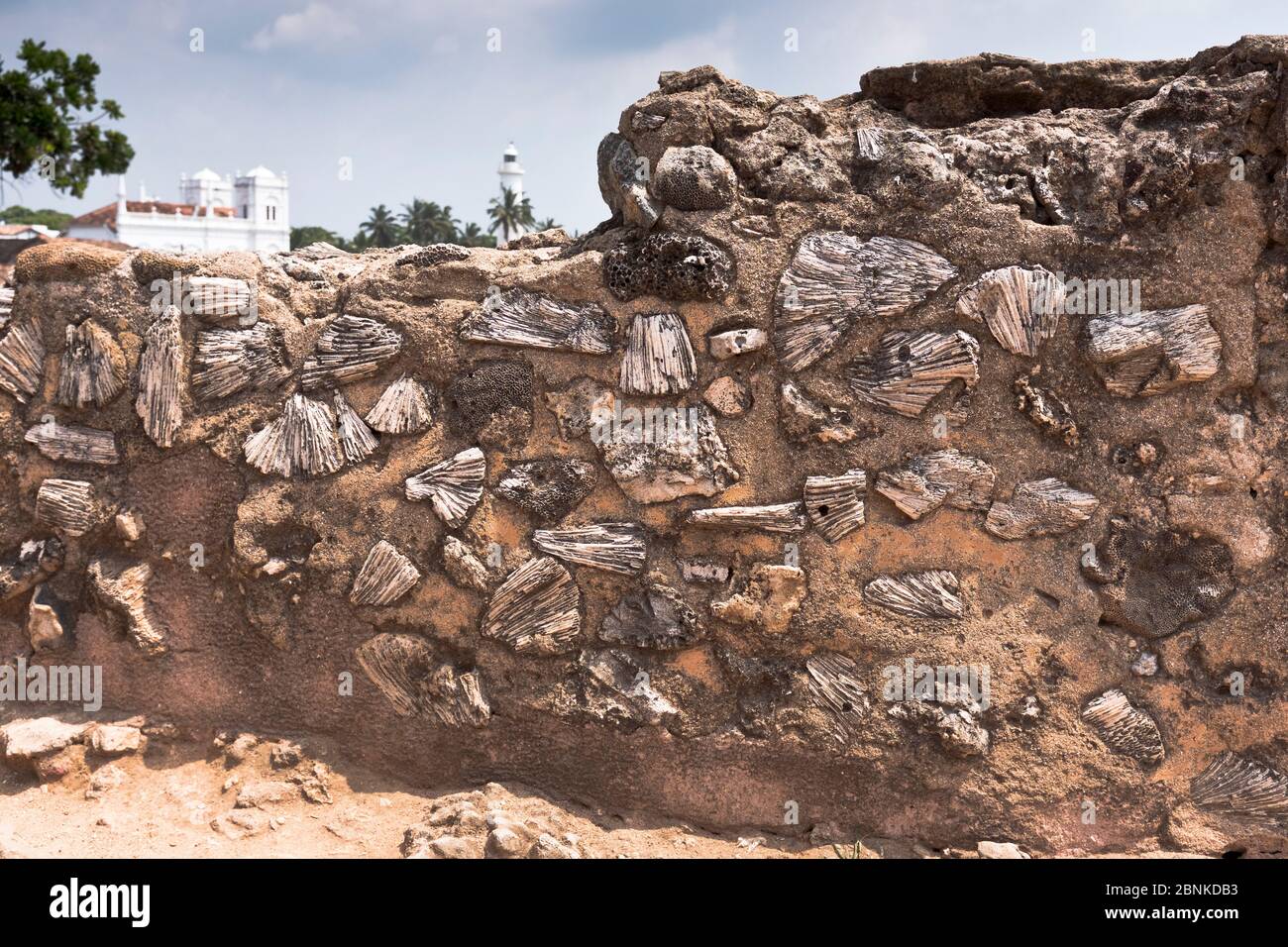 dh Ramparts wall GALLE FORT SRI LANKA Stones walls mortar rampart Stock Photo