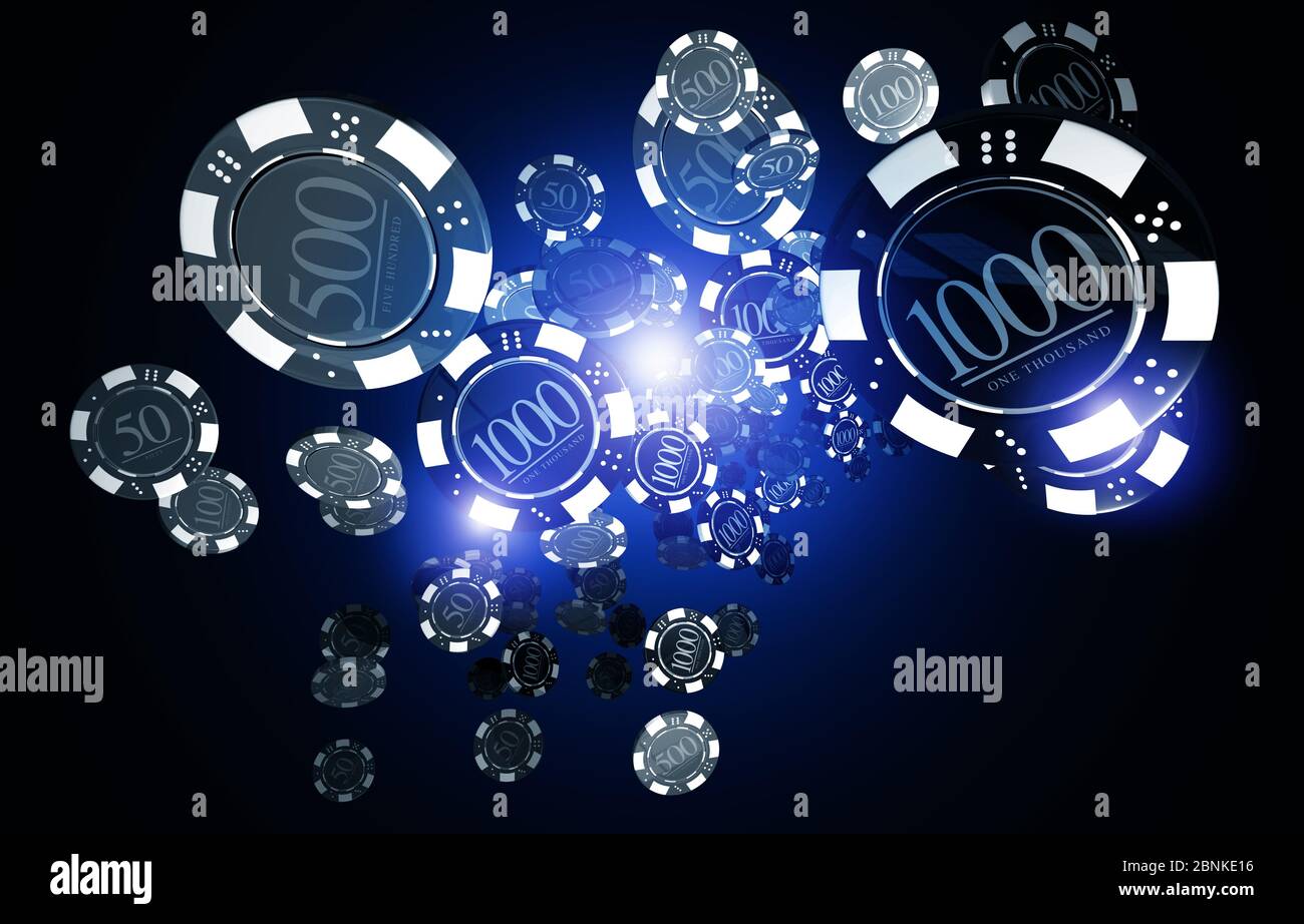 Visual Artisitc Expression Of Casino Poker Chips With Different