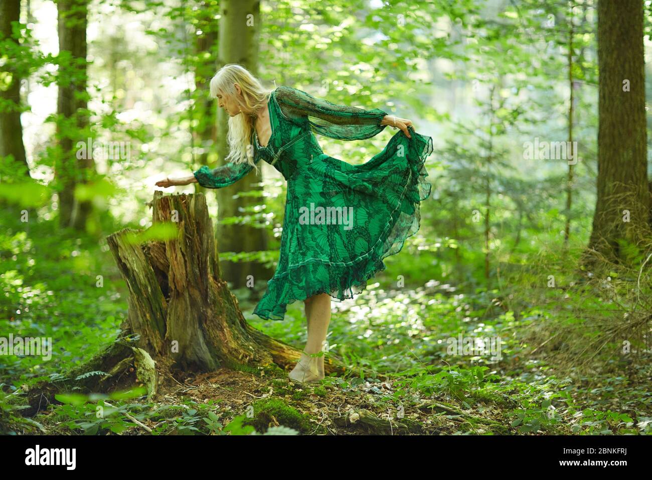 green nature dresses