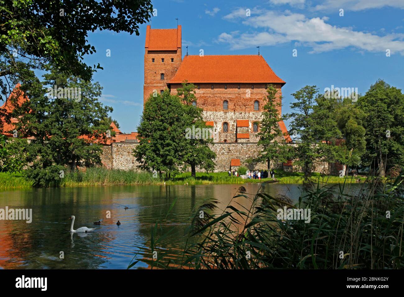Baltic States, Lithuania, Trakei, Lake Galve Castle Stock Photo