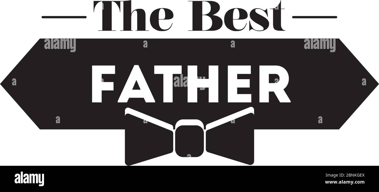 happy fathers day seal with bowtie line style icon Stock Vector Image ...