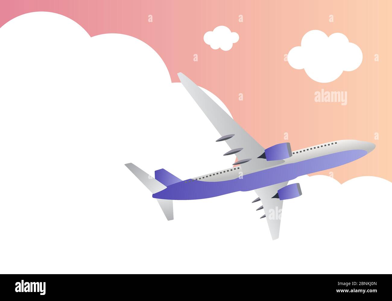 Travel background with Airplane and Sky with Cloud. Vector Illustration ...