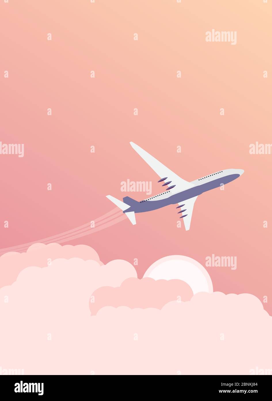 Travel background with Airplane and Sky with Cloud. Vector Illustration ...