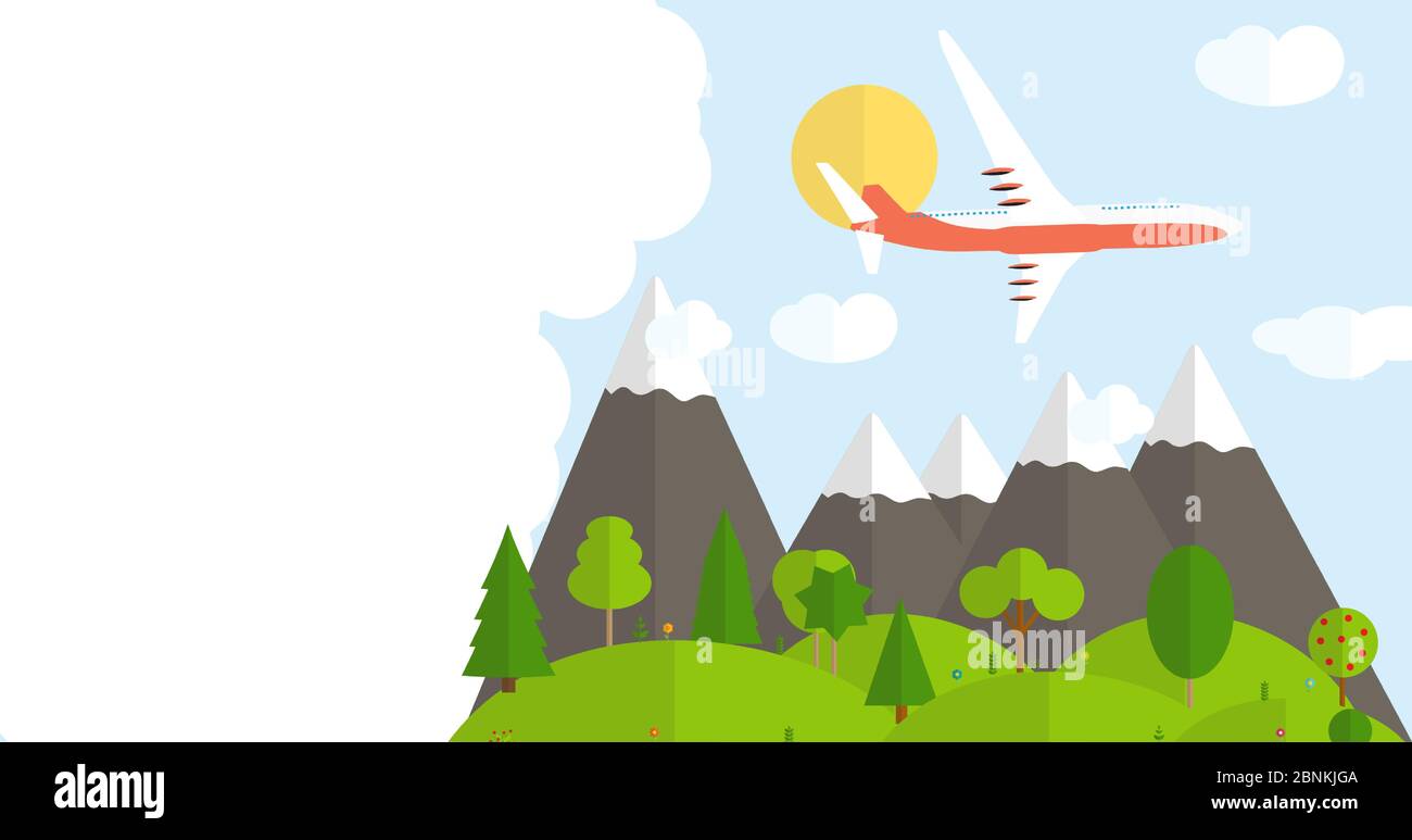 Travel banner background with Airplane. Vector Illustration Stock Vector