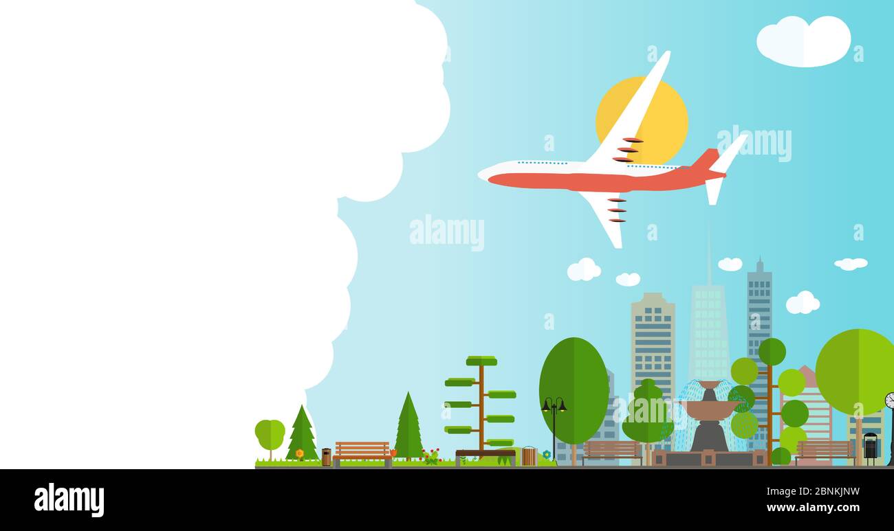 Travel banner background with Airplane. Vector Illustration Stock Vector
