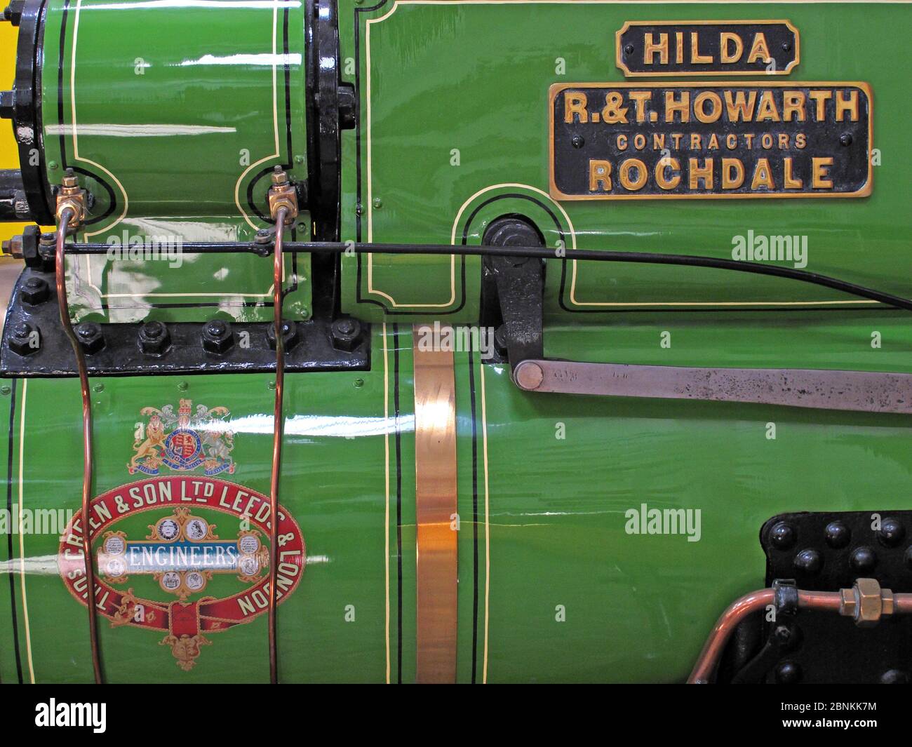 Green steam engine,Hilda,RT Howarth,contractors,Rochdale, Thomas Green & Son,Leeds & London Stock Photo