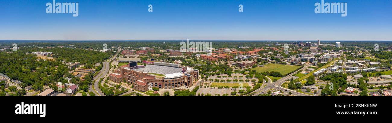 Aerial panorama Florida State University FSU and Doak Campbell Stadium Stock Photo