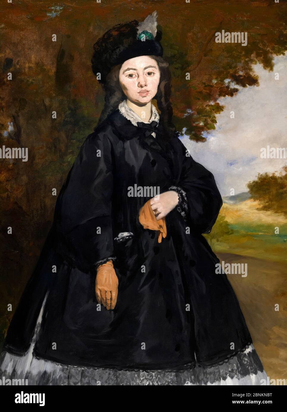 Portrait of Madame Brunet by Edouard Manet (1832-1883), oil on canvas, c.1861-1863, reworked by 1867 Stock Photo