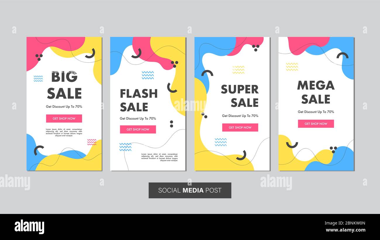 Set of editable sale banner template. Mobile banner for social media post and web/internet ads. Sale banner adversiter template. Stock Vector