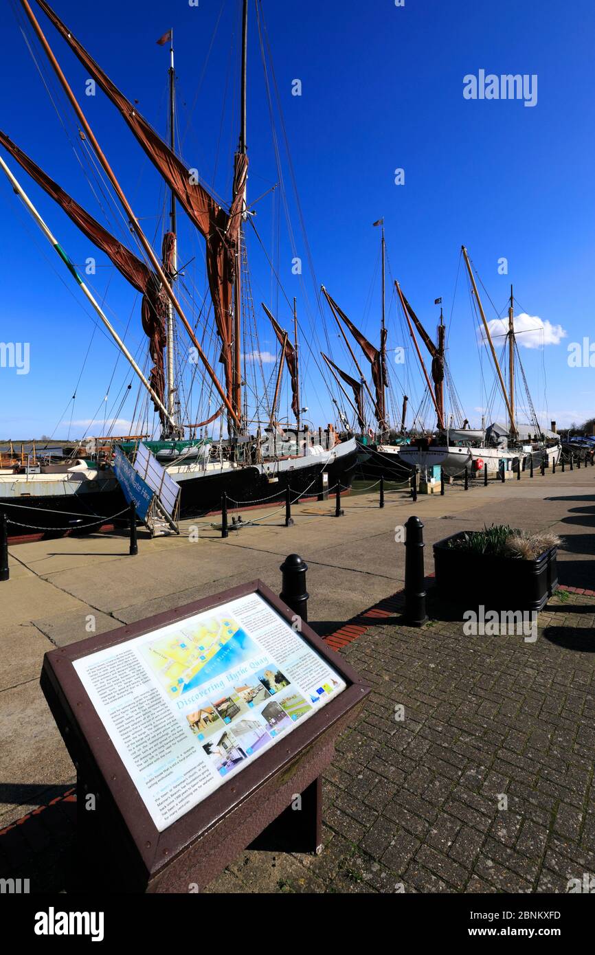 View over the Thames Sailing Barges at Hythe Quay, river Chelmer, Maldon town, Essex County, England, UK Stock Photo