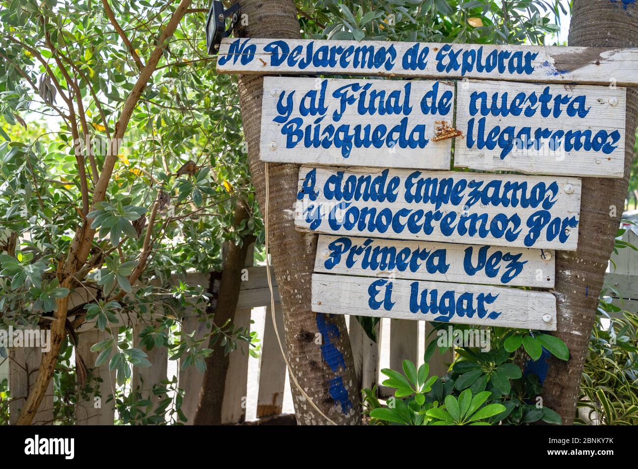 America, Caribbean, Greater Antilles, Dominican Republic, La Altagracia Province, Bayahibe, Decorative wooden sign in a beach cafe in Bayahibe Stock Photo