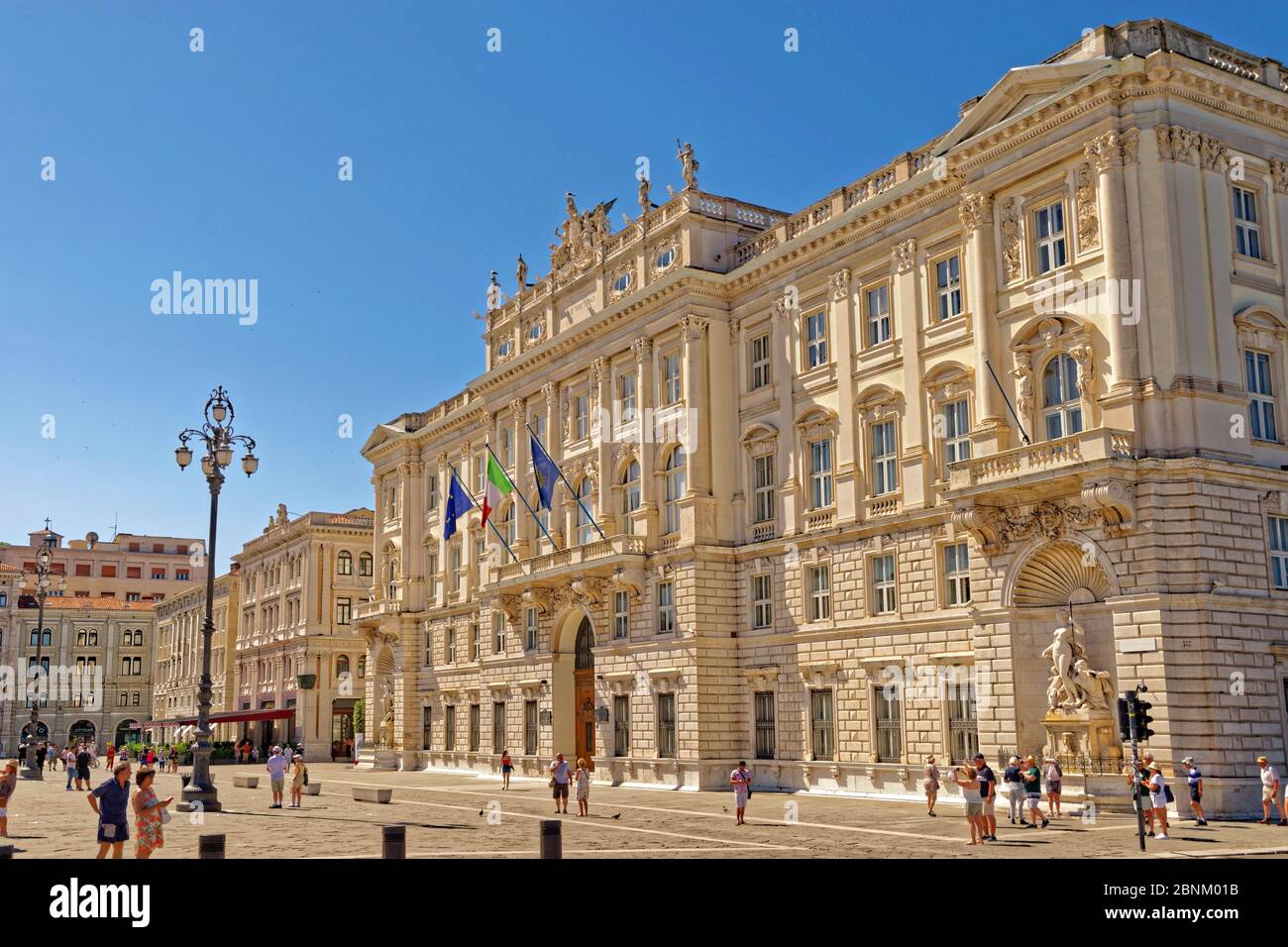 Friuli - Venezia Giulia building at Piazza Unità d'Italia or Unity of Italy Square in Trieste, Italy. Stock Photo