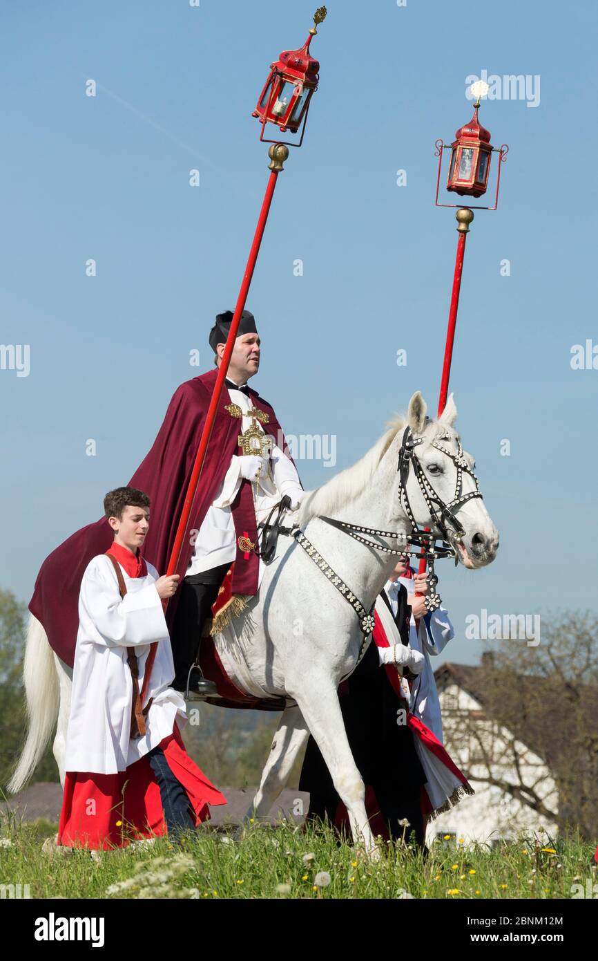 Priest riding horse at the Blutritt (the right of blood) the largest ...