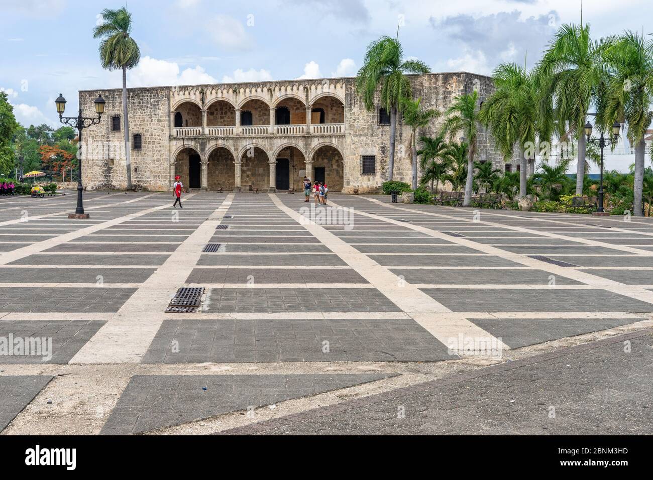 Caribbean, Greater Antilles, Dominican Republic, Santo Domingo, Colonial Zone, view of the former home of Diego Columbus, the Alcázar de Colón, on the Plaza de España Stock Photo