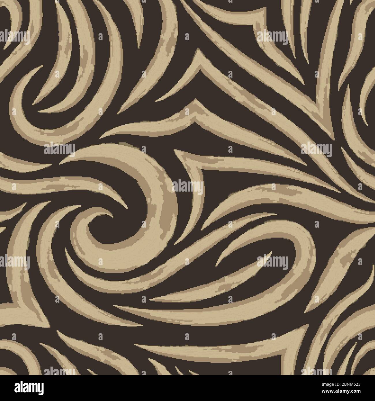 Vector seamless pattern of smooth lines in the form of spirals and ...