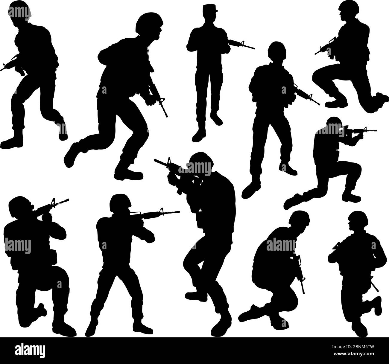 Soldier Military Detailed Silhouettes Stock Vector Image & Art - Alamy