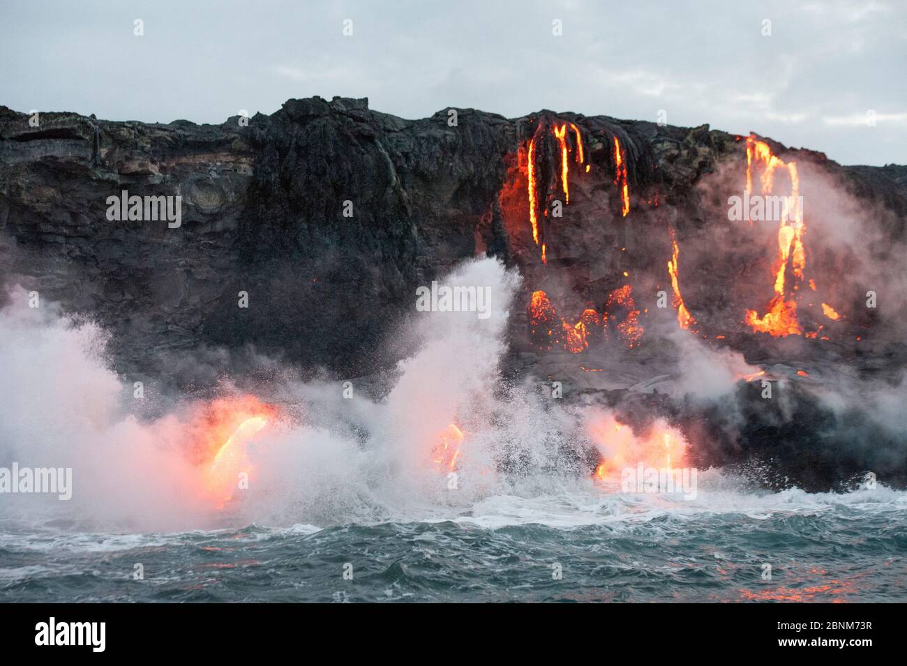 Lava flow from Kilauea Volcan flowing into the Pacific Ocean, Kalapana