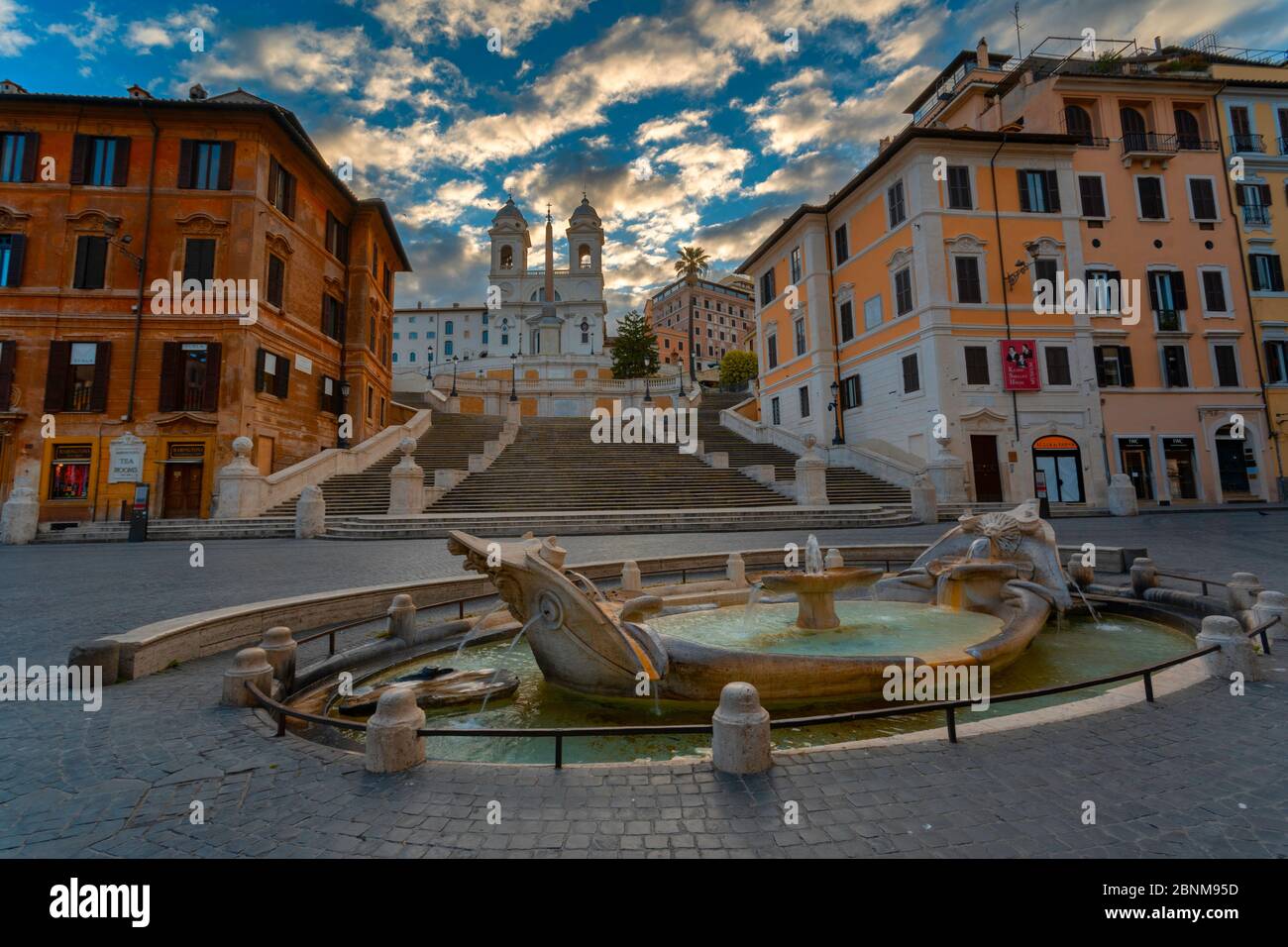 Piazza di Spagna early in the morning Stock Photo