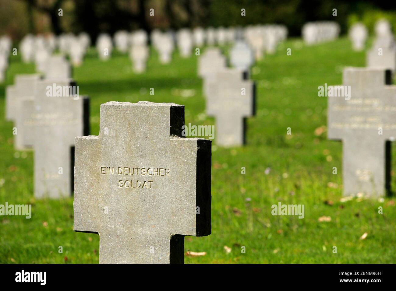 German military cemetery near Sandweiler, Canton of Luxembourg, Grand Duchy of Luxembourg Stock Photo