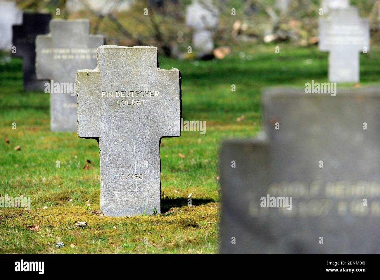 German military cemetery near Sandweiler, Canton of Luxembourg, Grand Duchy of Luxembourg Stock Photo