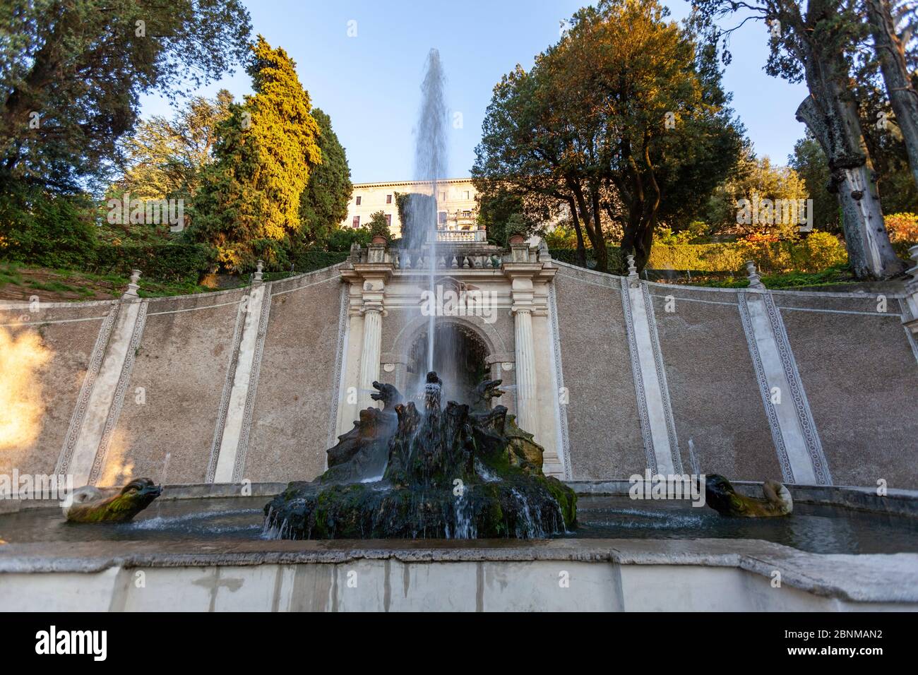 The fountain of the dragons, Villa d'Este,  Italian Renaissance garden, Tivoli, Italy Stock Photo