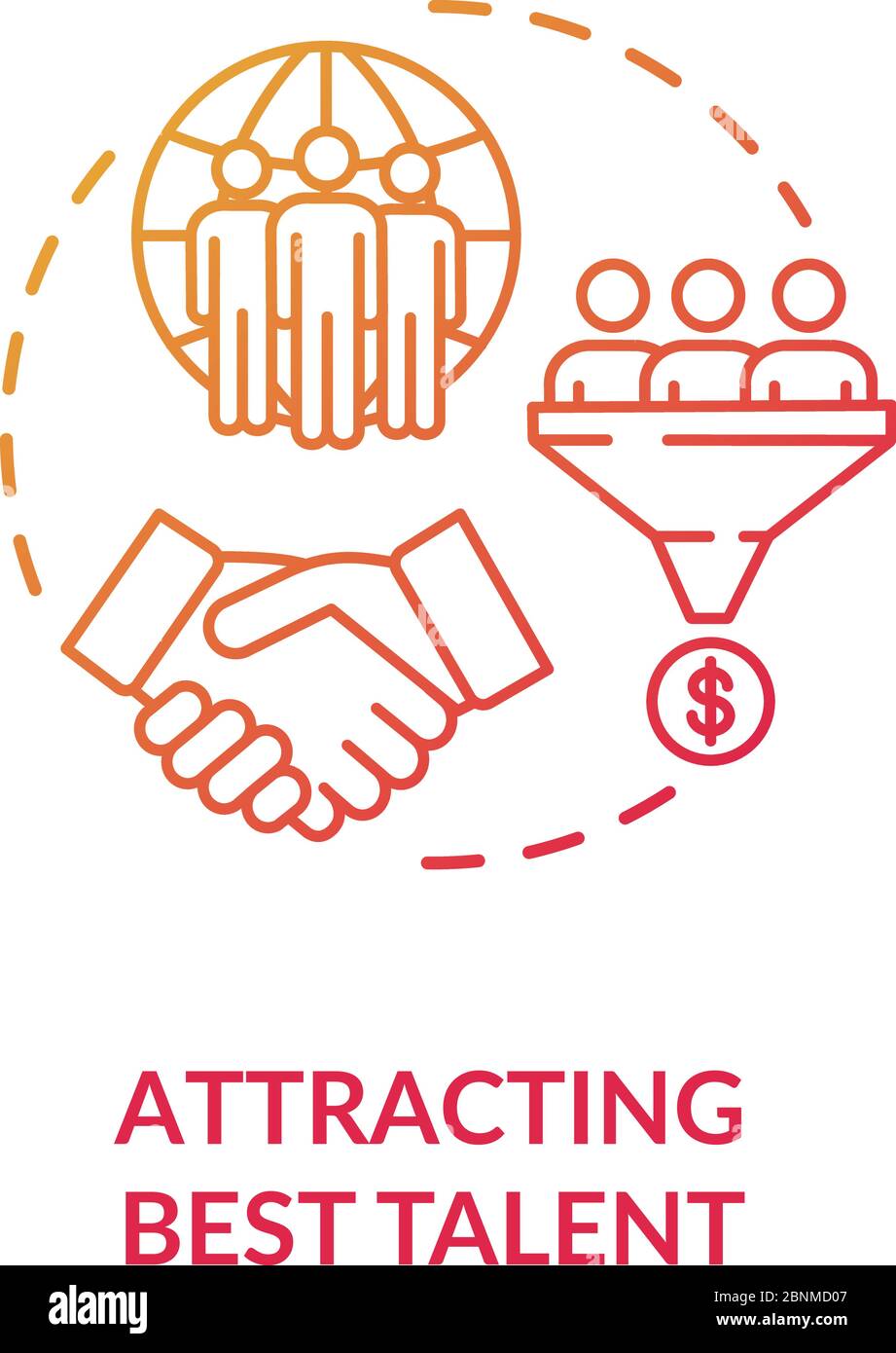 Attracting best talent red concept icon. International recruitment 