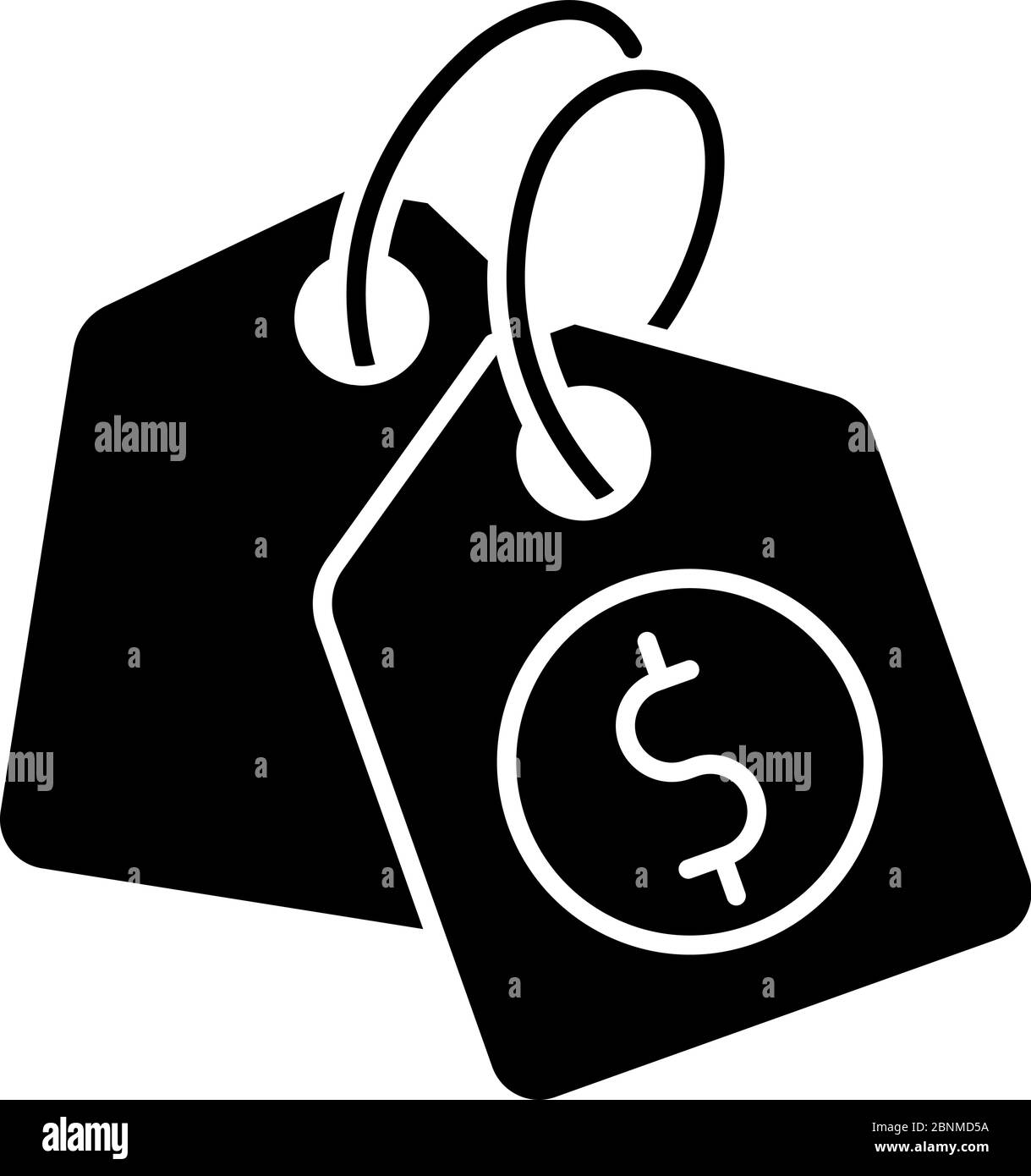 Price tag black glyph icon. Label for purchased merchandise. E commerce