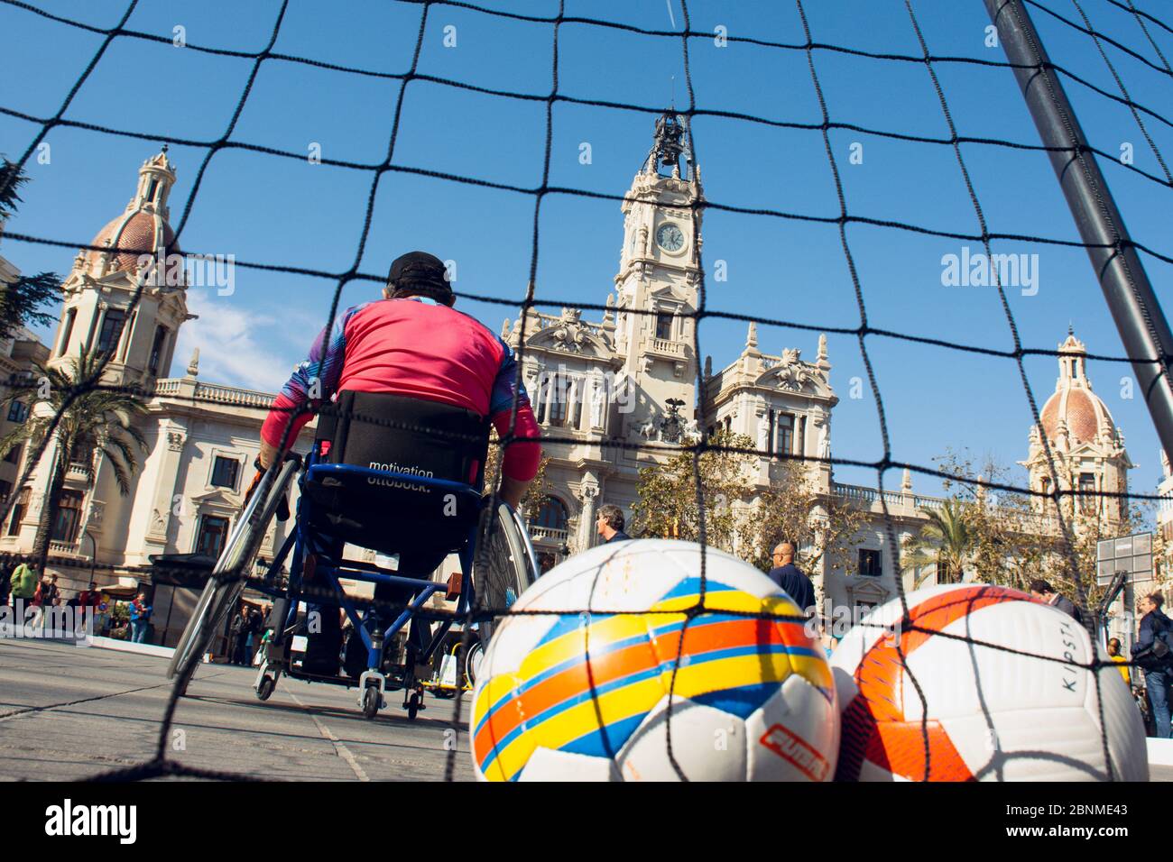 Wheelchair playing football hi-res stock photography and images - Alamy