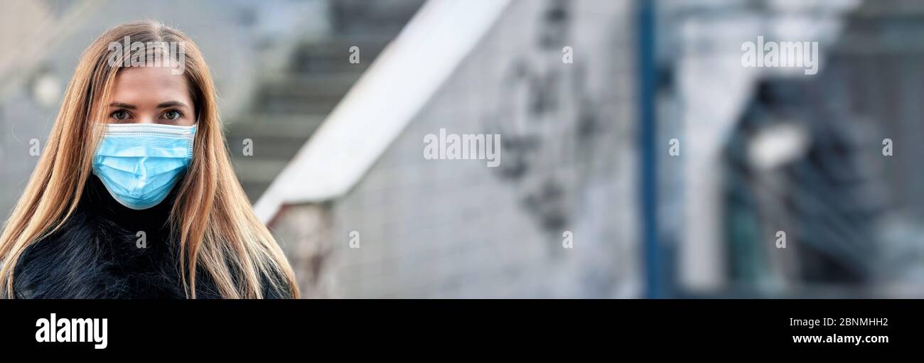 Woman wearing face mask side hi-res stock photography and images - Alamy