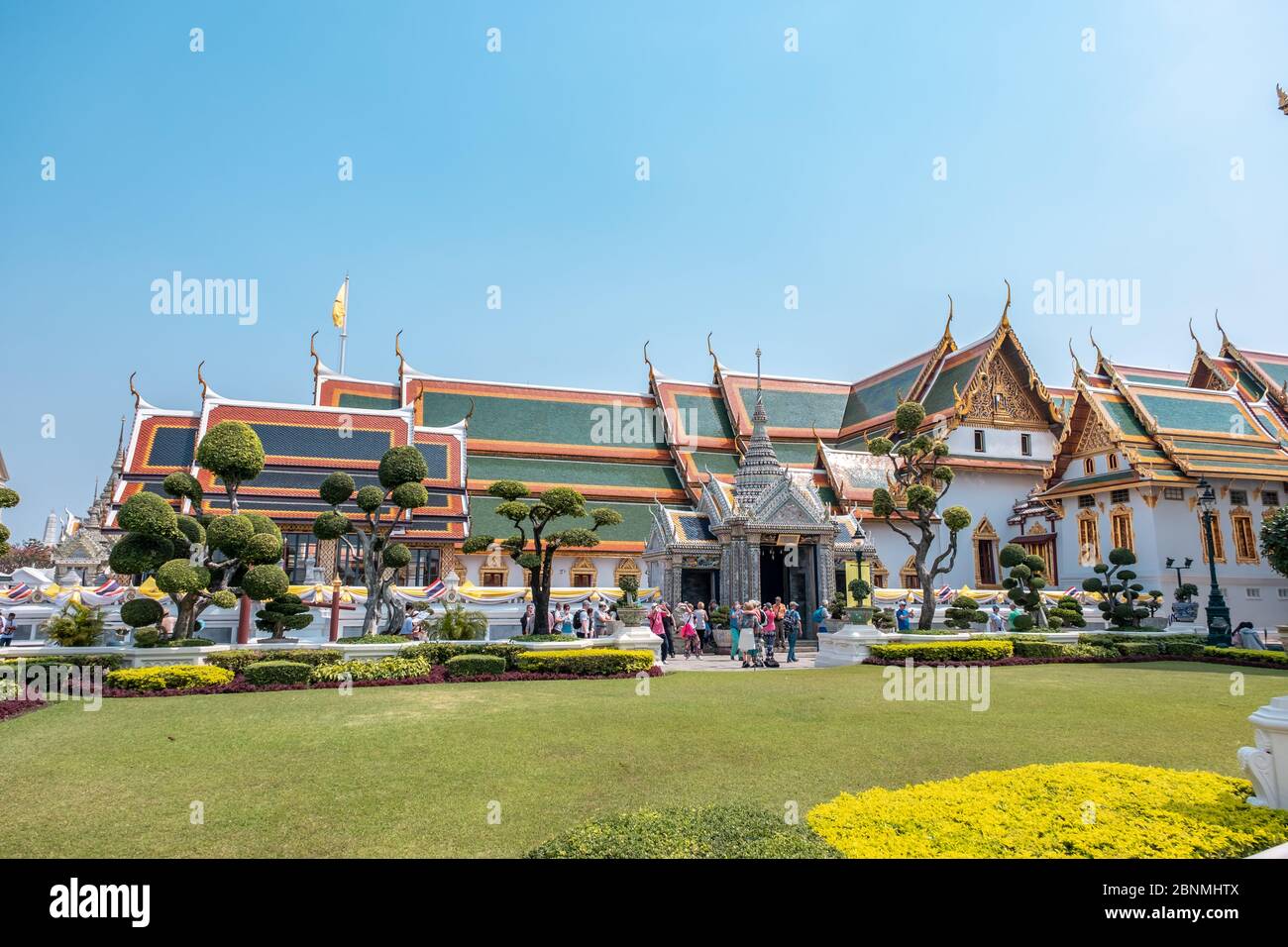 Bangkok / Thailand - January 19, 2020: Name of this Buddhist temple " Wat Phra Kaew " the temple in the Bangkok old downtown Stock Photo