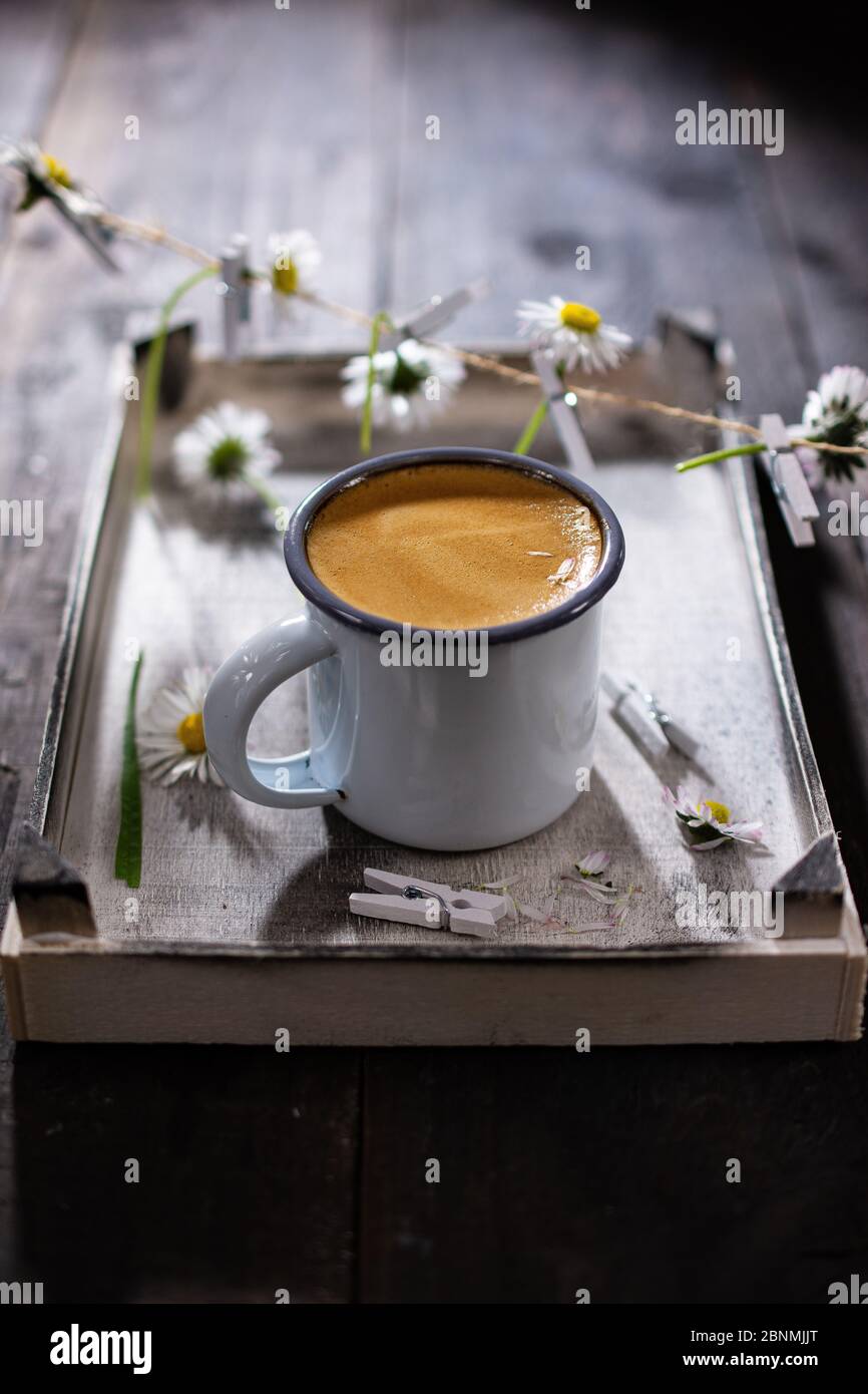 Morning Coffee With Flowers Aromatic Espresso Healthy Breakfast Vintage Style Fit Drink Stock Photo Alamy Morning Coffee With Flowers Aromatic Espresso Healthy Breakfast Vintage Style Fit Drink Stock Photo Alamy