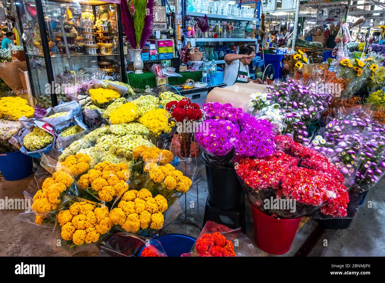 Bangkok / Thailand - January 15, 2020: Bangkok Flower Market this place known as ' Pak Khlong Talat 'in native language Stock Photo