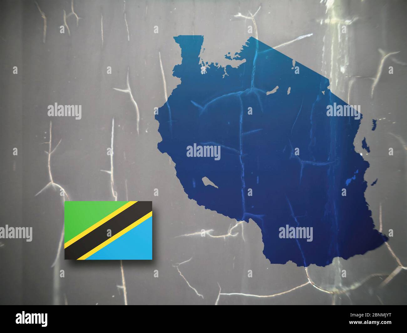 Map and flag of Tanzania on a concrete background Stock Photo - Alamy