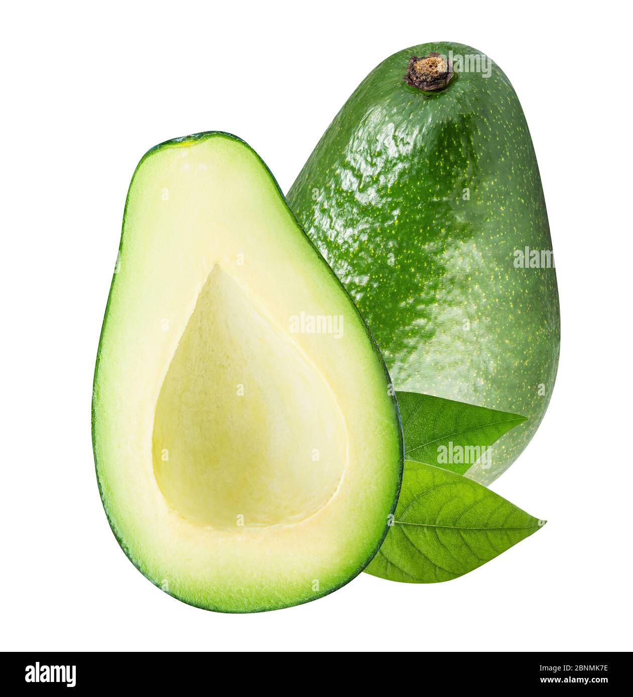 Fresh avocados isolated on white background Stock Photo