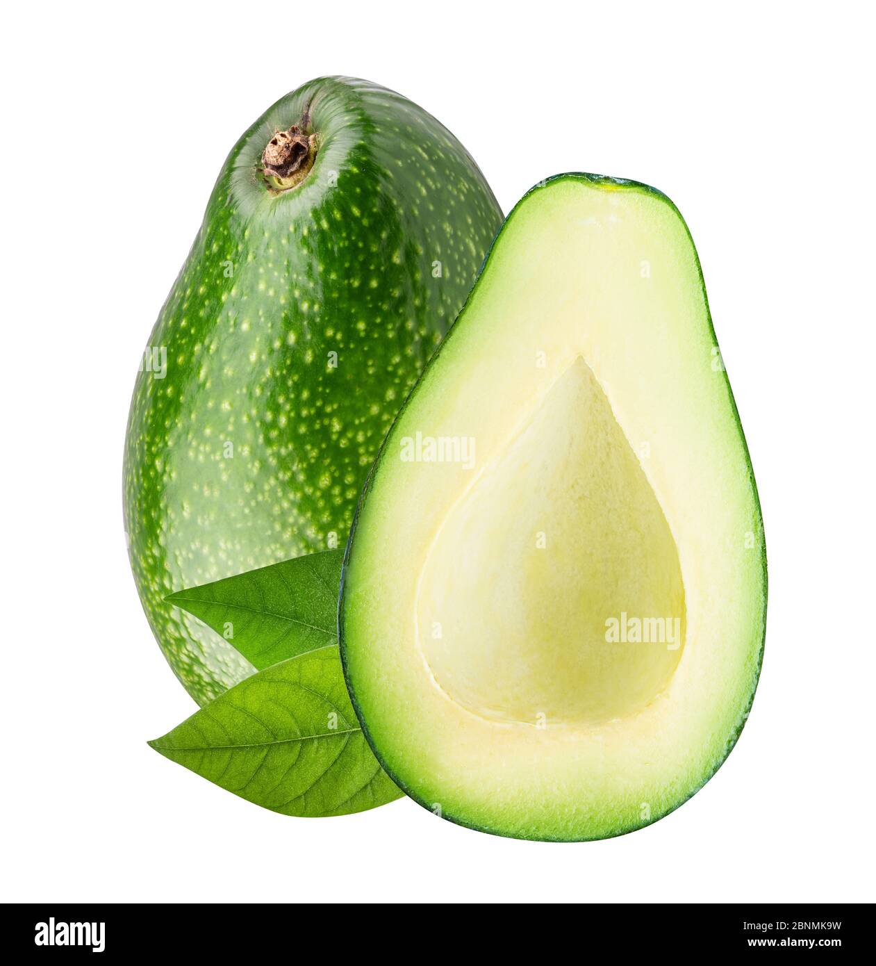 Fresh avocados isolated on white background Stock Photo