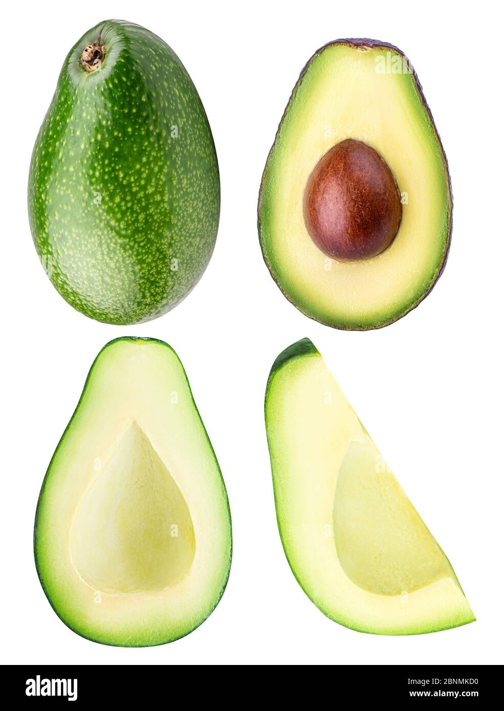 Fresh avocados isolated on white background Stock Photo