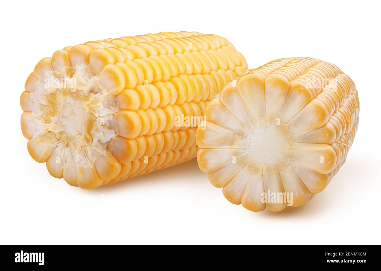 Sweet corns ears isolated on white background. Stock Photo